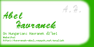 abel havranek business card